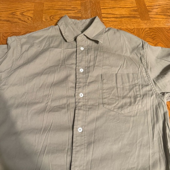 Buck Mason Midi Twill Shirt Dress in Olive Green Sz XS Long Sleeve Relaxed Fit - Picture 4 of 15